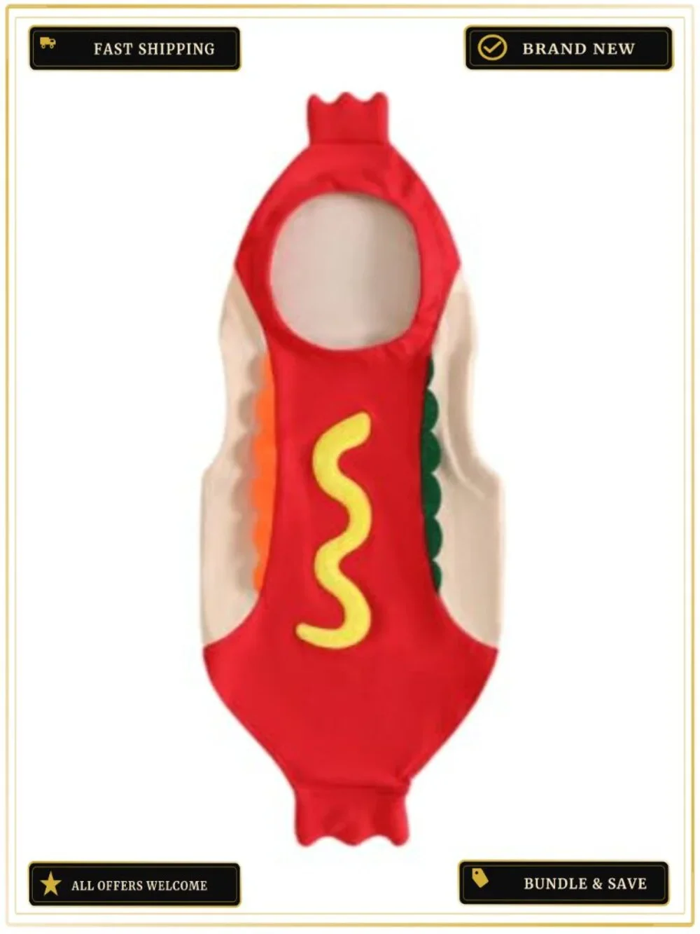 Toddler Hot Dog Halloween Costume Hooded Romper Kids